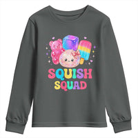 Squish Squad Kawaii Glitter Dumpling and Candy Graphic Youth Sweatshirt Cute Gummy Bear Popsicle