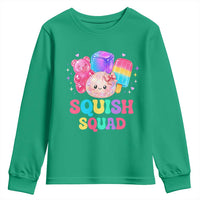 Squish Squad Kawaii Glitter Dumpling and Candy Graphic Youth Sweatshirt Cute Gummy Bear Popsicle