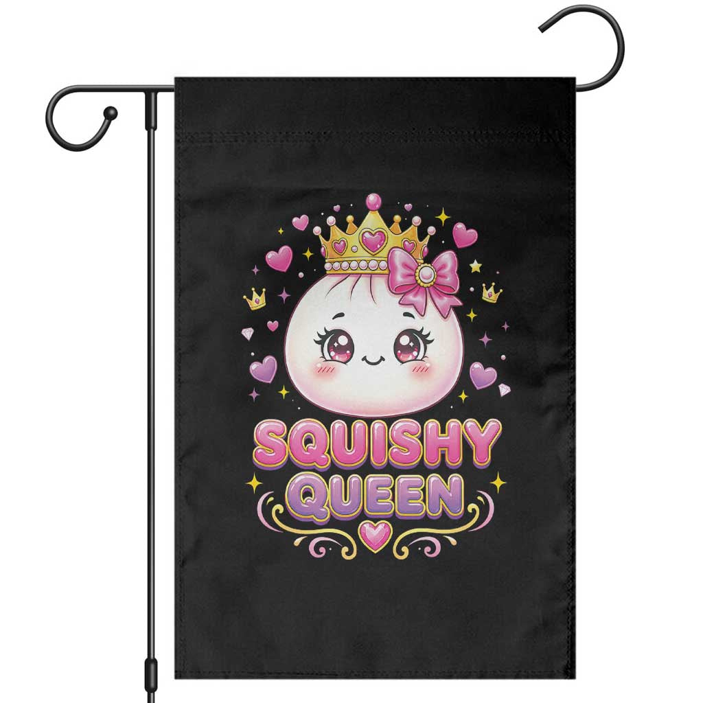 Squishy Queen Kawaii Glitter Dumpling Graphic Garden Flag Cute Tiara Crown and Pink Bow