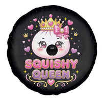 Squishy Queen Kawaii Glitter Dumpling Graphic Spare Tire Cover Cute Tiara Crown and Pink Bow