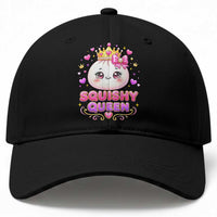 Squishy Queen Kawaii Glitter Dumpling Graphic Baseball Cap Cute Tiara Crown and Pink Bow