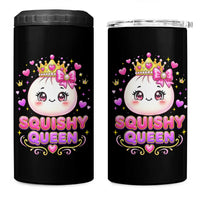 Squishy Queen Kawaii Glitter Dumpling Graphic 4 in 1 Can Cooler Tumbler Cute Tiara Crown and Pink Bow