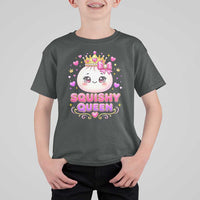 Squishy Queen Kawaii Glitter Dumpling Graphic T Shirt For Kid Cute Tiara Crown and Pink Bow