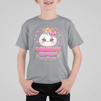 Squishy Queen Kawaii Glitter Dumpling Graphic T Shirt For Kid Cute Tiara Crown and Pink Bow