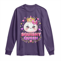 Squishy Queen Kawaii Glitter Dumpling Graphic Long Sleeve Shirt Cute Tiara Crown and Pink Bow