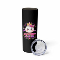 Squishy Queen Kawaii Glitter Dumpling Graphic Skinny Tumbler Cute Tiara Crown and Pink Bow