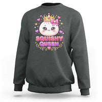 Squishy Queen Kawaii Glitter Dumpling Graphic Sweatshirt Cute Tiara Crown and Pink Bow