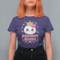 Squishy Queen Kawaii Glitter Dumpling Graphic T Shirt For Women Cute Tiara Crown and Pink Bow