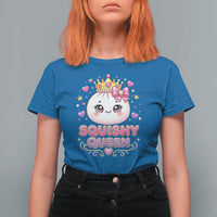 Squishy Queen Kawaii Glitter Dumpling Graphic T Shirt For Women Cute Tiara Crown and Pink Bow