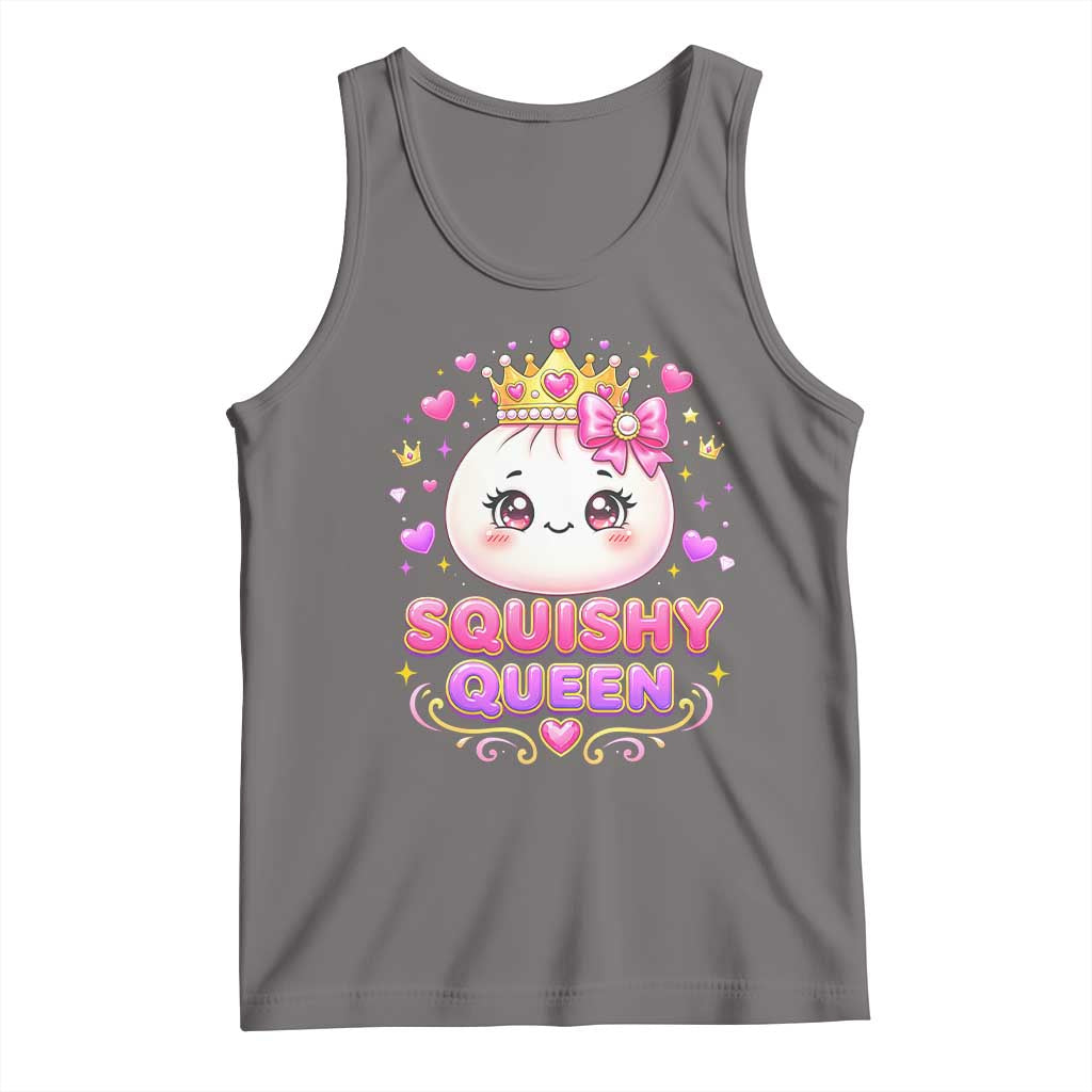 Squishy Queen Kawaii Glitter Dumpling Graphic Tank Top Cute Tiara Crown and Pink Bow