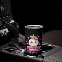 Squishy Queen Kawaii Glitter Dumpling Graphic Tumbler Cup Cute Tiara Crown and Pink Bow