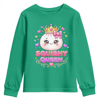Squishy Queen Kawaii Glitter Dumpling Graphic Youth Sweatshirt Cute Tiara Crown and Pink Bow