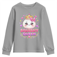 Squishy Queen Kawaii Glitter Dumpling Graphic Youth Sweatshirt Cute Tiara Crown and Pink Bow