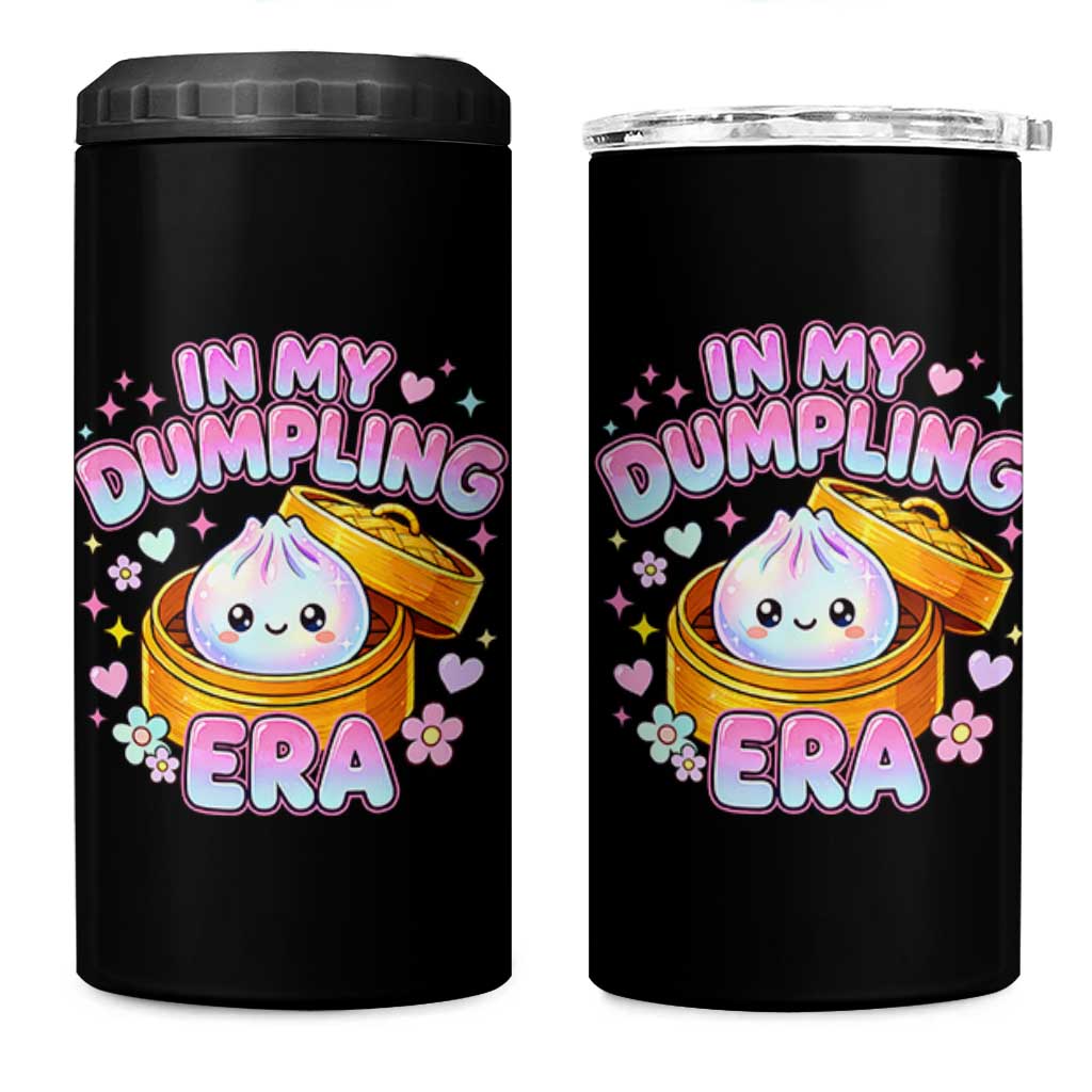 In My Dumpling Era Kawaii Pastel Graphic 4 in 1 Can Cooler Tumbler Retro Groovy Glitter Bao Steamer Basket