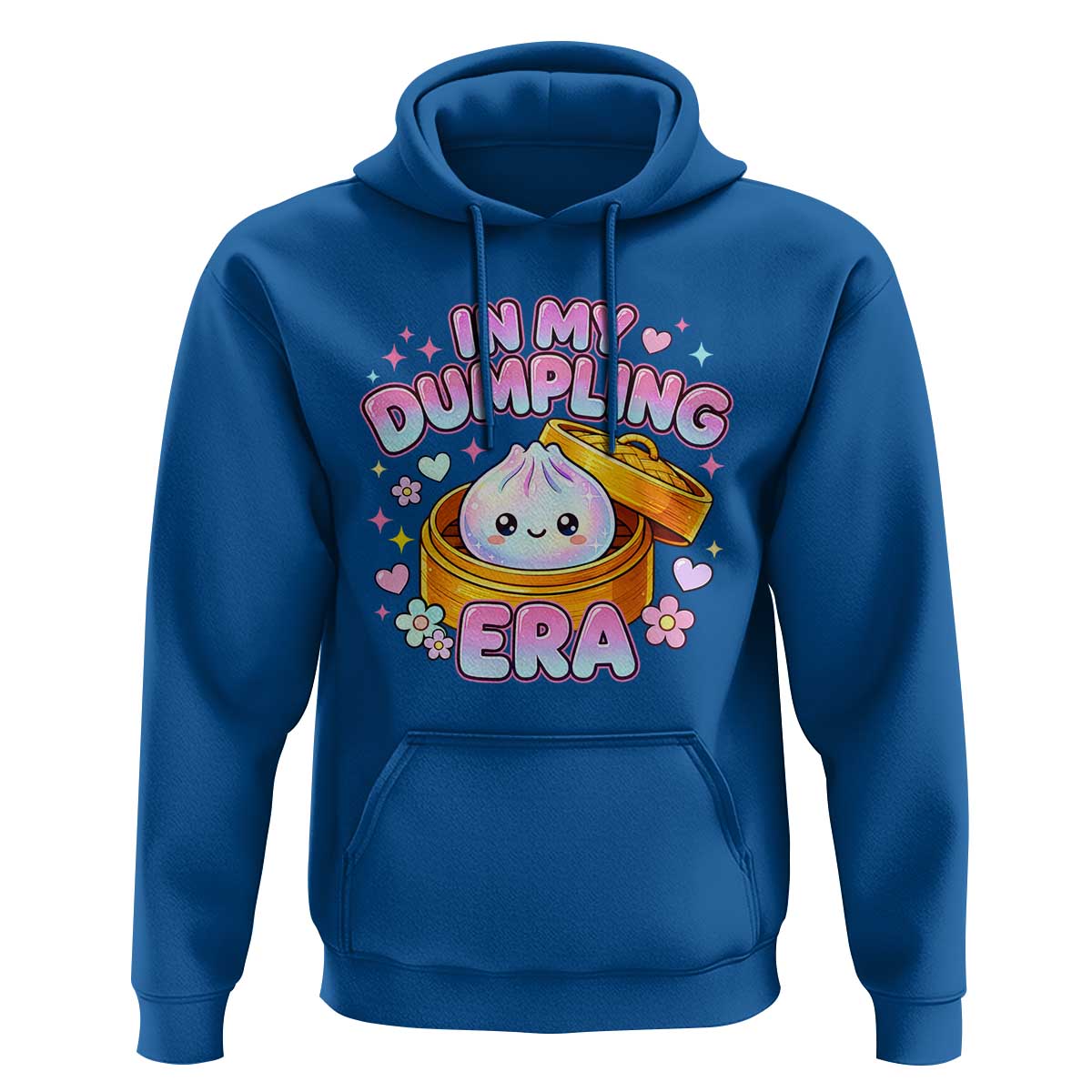 In My Dumpling Era Kawaii Pastel Graphic Hoodie Retro Groovy Glitter Bao Steamer Basket