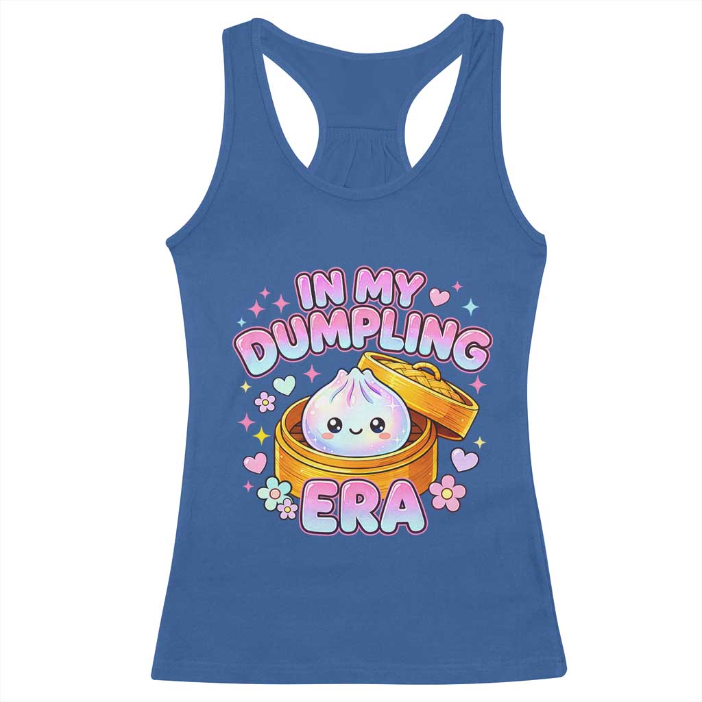 In My Dumpling Era Kawaii Pastel Graphic Racerback Tank Top Retro Groovy Glitter Bao Steamer Basket