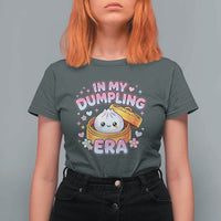 In My Dumpling Era Kawaii Pastel Graphic T Shirt For Women Retro Groovy Glitter Bao Steamer Basket