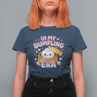 In My Dumpling Era Kawaii Pastel Graphic T Shirt For Women Retro Groovy Glitter Bao Steamer Basket