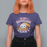 In My Dumpling Era Kawaii Pastel Graphic T Shirt For Women Retro Groovy Glitter Bao Steamer Basket