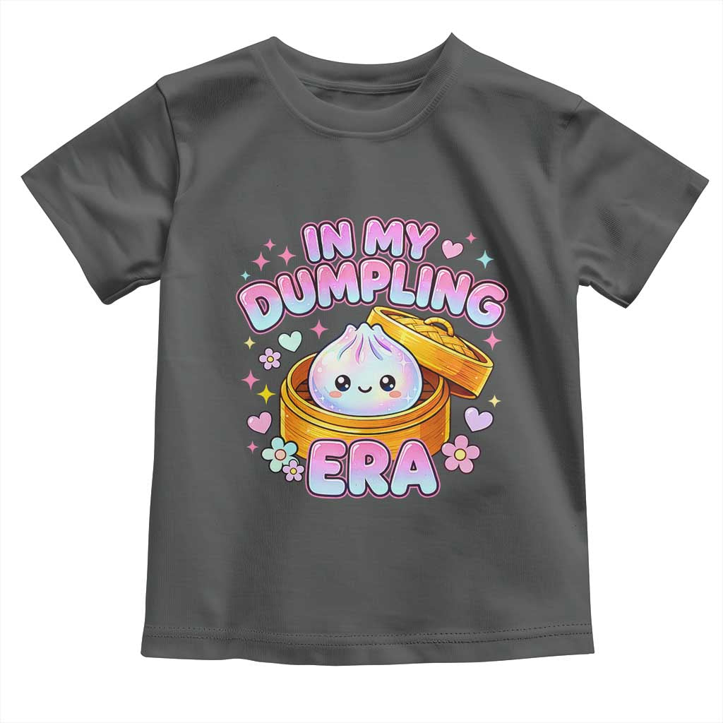 In My Dumpling Era Kawaii Pastel Graphic Toddler T Shirt Retro Groovy Glitter Bao Steamer Basket