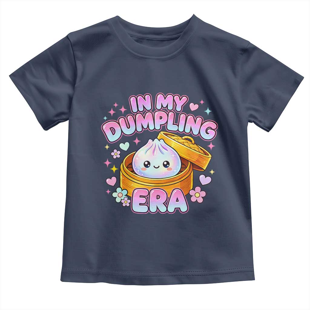 In My Dumpling Era Kawaii Pastel Graphic Toddler T Shirt Retro Groovy Glitter Bao Steamer Basket