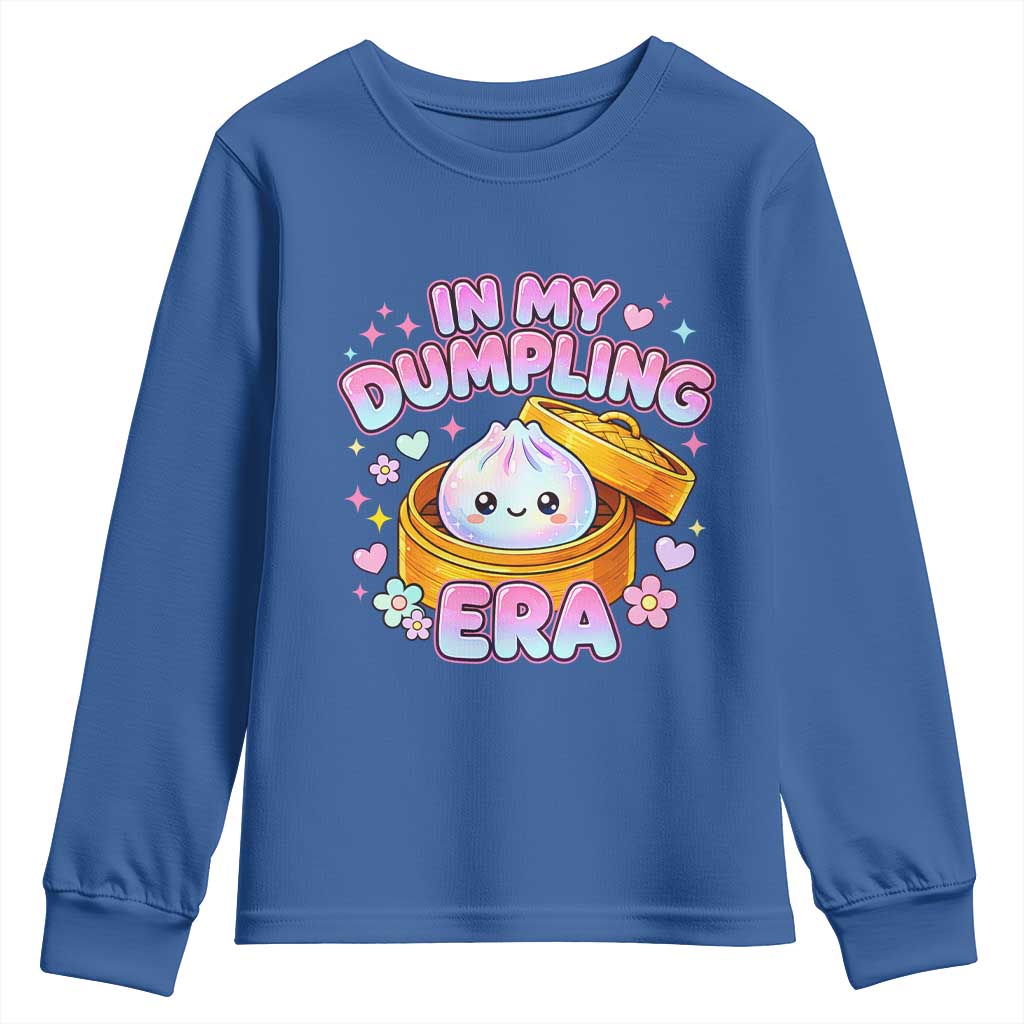 In My Dumpling Era Kawaii Pastel Graphic Youth Sweatshirt Retro Groovy Glitter Bao Steamer Basket