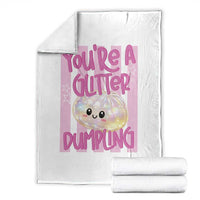 You Are A Glitter Dumpling Cute Preppy Pastel Graphic Throw Blanket Kawaii Pastel Pink Striped Food Quote