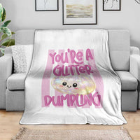 You Are A Glitter Dumpling Cute Preppy Pastel Graphic Throw Blanket Kawaii Pastel Pink Striped Food Quote