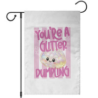 You Are A Glitter Dumpling Cute Preppy Pastel Graphic Garden Flag Kawaii Pastel Pink Striped Food Quote
