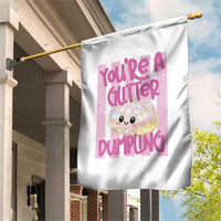 You Are A Glitter Dumpling Cute Preppy Pastel Graphic Garden Flag Kawaii Pastel Pink Striped Food Quote