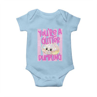 You Are A Glitter Dumpling Cute Preppy Pastel Graphic Baby Onesie Kawaii Pastel Pink Striped Food Quote