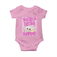 You Are A Glitter Dumpling Cute Preppy Pastel Graphic Baby Onesie Kawaii Pastel Pink Striped Food Quote