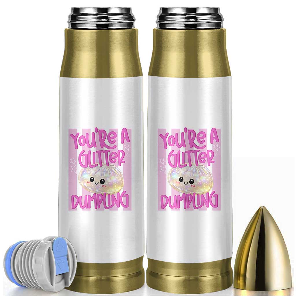 You Are A Glitter Dumpling Cute Preppy Pastel Graphic Bullet Tumbler Kawaii Pastel Pink Striped Food Quote