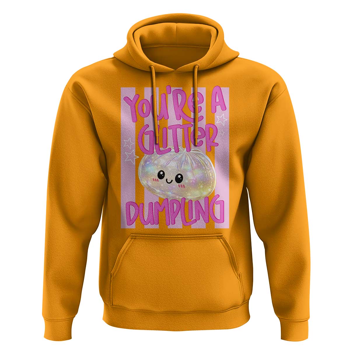 You Are A Glitter Dumpling Cute Preppy Pastel Graphic Hoodie Kawaii Pastel Pink Striped Food Quote