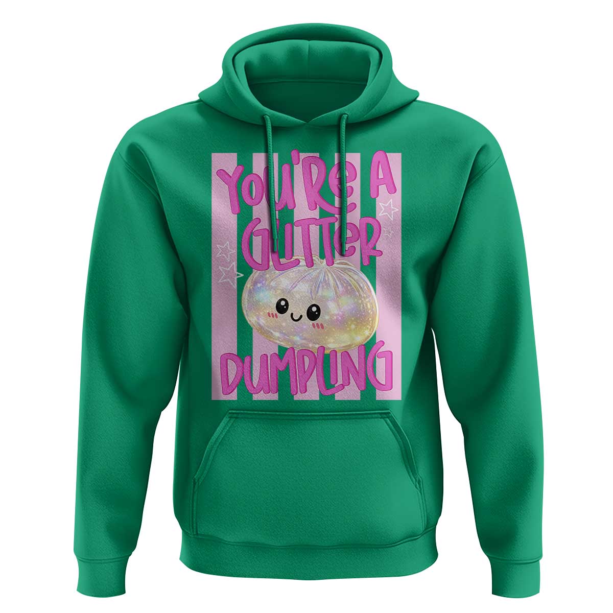 You Are A Glitter Dumpling Cute Preppy Pastel Graphic Hoodie Kawaii Pastel Pink Striped Food Quote