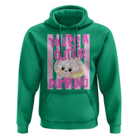 You Are A Glitter Dumpling Cute Preppy Pastel Graphic Hoodie Kawaii Pastel Pink Striped Food Quote