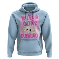 You Are A Glitter Dumpling Cute Preppy Pastel Graphic Hoodie Kawaii Pastel Pink Striped Food Quote