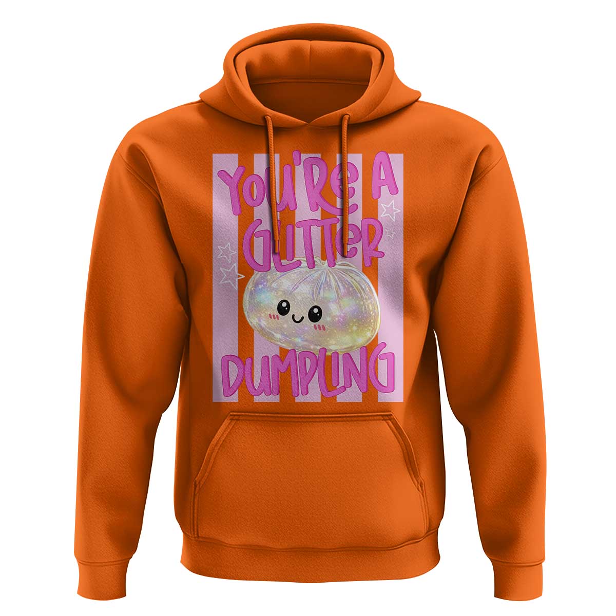 You Are A Glitter Dumpling Cute Preppy Pastel Graphic Hoodie Kawaii Pastel Pink Striped Food Quote
