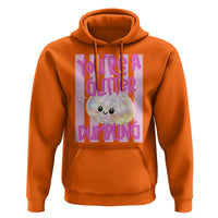 You Are A Glitter Dumpling Cute Preppy Pastel Graphic Hoodie Kawaii Pastel Pink Striped Food Quote