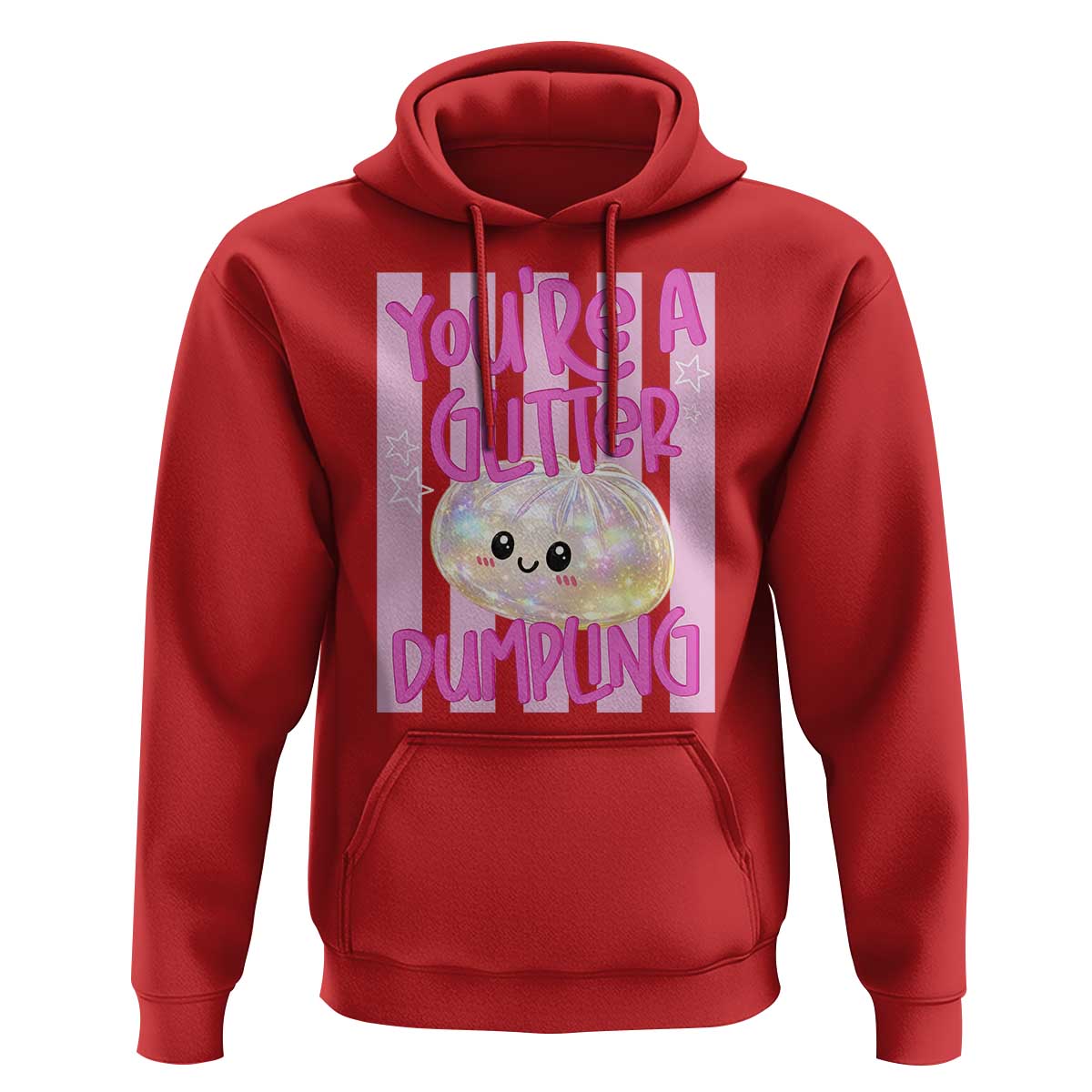 You Are A Glitter Dumpling Cute Preppy Pastel Graphic Hoodie Kawaii Pastel Pink Striped Food Quote