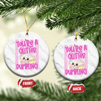 You Are A Glitter Dumpling Cute Preppy Pastel Graphic Ceramic Ornament Kawaii Pastel Pink Striped Food Quote