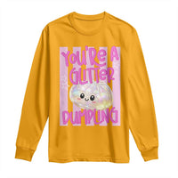 You Are A Glitter Dumpling Cute Preppy Pastel Graphic Long Sleeve Shirt Kawaii Pastel Pink Striped Food Quote