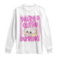 You Are A Glitter Dumpling Cute Preppy Pastel Graphic Long Sleeve Shirt Kawaii Pastel Pink Striped Food Quote