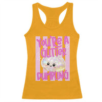 You Are A Glitter Dumpling Cute Preppy Pastel Graphic Racerback Tank Top Kawaii Pastel Pink Striped Food Quote