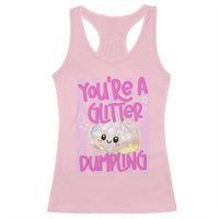 You Are A Glitter Dumpling Cute Preppy Pastel Graphic Racerback Tank Top Kawaii Pastel Pink Striped Food Quote