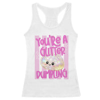 You Are A Glitter Dumpling Cute Preppy Pastel Graphic Racerback Tank Top Kawaii Pastel Pink Striped Food Quote