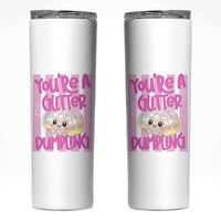 You Are A Glitter Dumpling Cute Preppy Pastel Graphic Skinny Tumbler Kawaii Pastel Pink Striped Food Quote