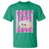 You Are A Glitter Dumpling Cute Preppy Pastel Graphic T Shirt Kawaii Pastel Pink Striped Food Quote