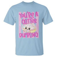 You Are A Glitter Dumpling Cute Preppy Pastel Graphic T Shirt Kawaii Pastel Pink Striped Food Quote