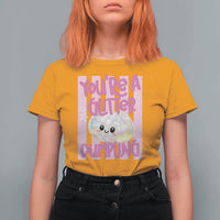 You Are A Glitter Dumpling Cute Preppy Pastel Graphic T Shirt For Women Kawaii Pastel Pink Striped Food Quote